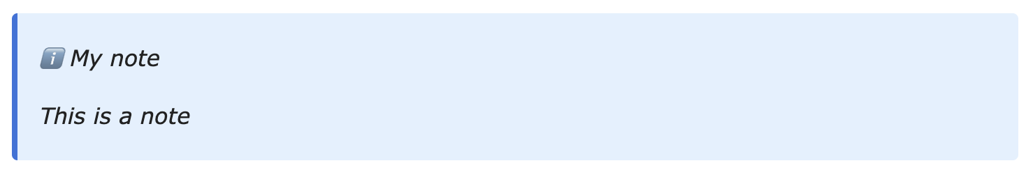 Note callout with custom title