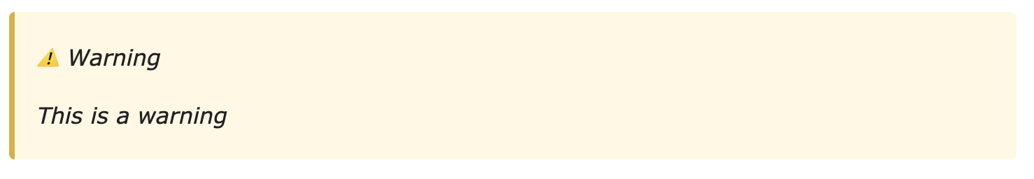 Warning callout without custom title